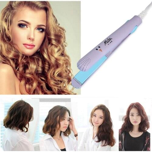 Hairstyle Salon DIY Hair Styling Tool Mini Hair Straightener Curler Dual Use Electric Splint Bangs Hair Style Roller