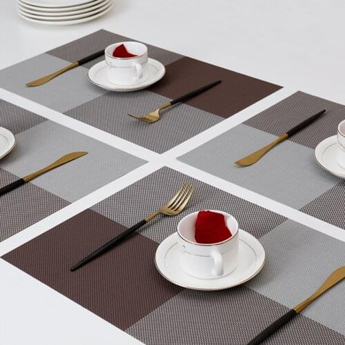 Quality Placemats for Dining Table Home Woven Vinyl Washable Table Place mats Durable Heat-resistant Table Mats Pack of 4PCS