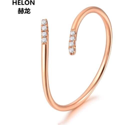 Solid 14k Rose Gold SI2/H Full Cut Natural Diamonds Ring Engagement Wedding Band Women Fine Jewelry