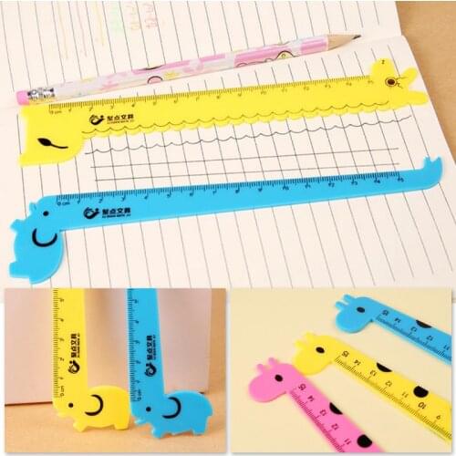 Creative Practical Childrens Stationery Random Color Shape Cute Animal 15CM Scale Ruler