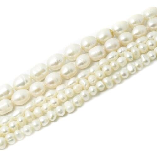 Lastest Natural Freshwater White Pearl Round Beads,Loose Pearl Beads 35.5" 5-13mm Free Shipping (BTA102)