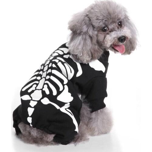 Soft Halloween Pet Dog Clothes Horror Skeleton Clothes For Dogs Clothing Pet Clothes Pet Party Dressing Up Apparel