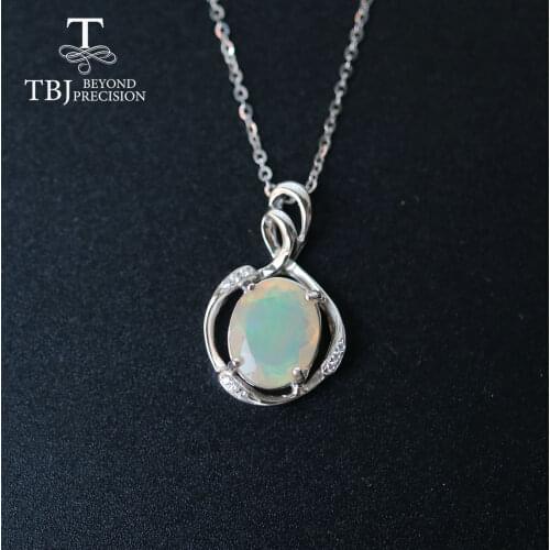 Natural Ethiopia opal pendant 925 sterling silver simple design fine jewelry nice Christmas gift for girl,women,wife