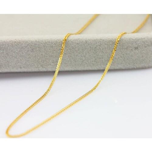 Authentic 18K Yellow Gold Necklace Classic Wheat /Foxtail Link Chain 16.5 inch