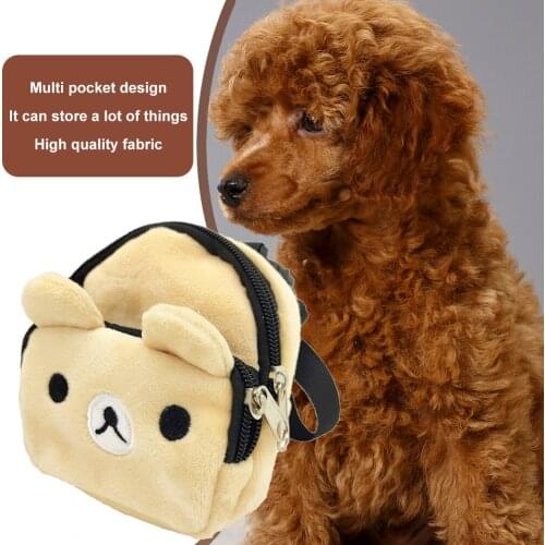 Pet Self Backpack Dourable Adjustable Leash Cartoon Portable Harness Teddy Dog Outdoor Travel Carrier Snack Bag Accessories