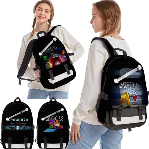 Among of Us Boys Girl Schoolbag Multifunction USB Charging Fashion Backpack Casual Travel Waterproof Game Men Kid Bookbag