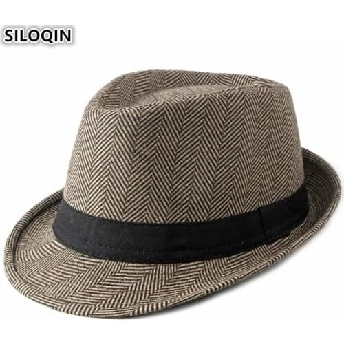 SILOQIN Middle-aged Mens Gentleman British Fedoras Hats New Autumn Winter Elegant Womens Jazz Hat Brands Dads Caps Couple Hat