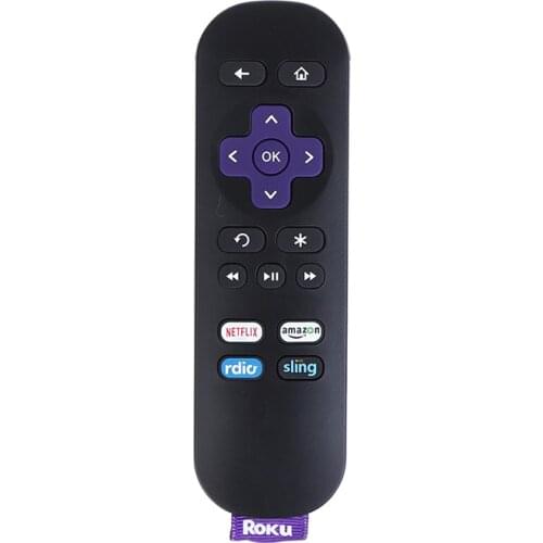 1pc technology Replacement Remote Control for ROKU 1/ 2/ 3/ 4 LT HD XD XS with Strap Black Smart Remote Control