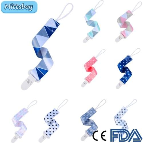 Pure Cotton Material Pacifier Baby Clips Chain Two Layer Anti Drop Belt Nipples Children Cartoon Pacifier Soother Holders Gifts