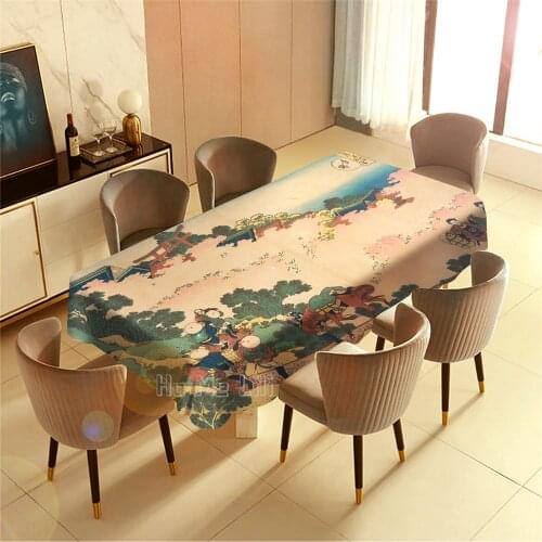 Cherry Blossoms In Yoshino Snow Moon About 1833 Tablecloth Art Home Decor