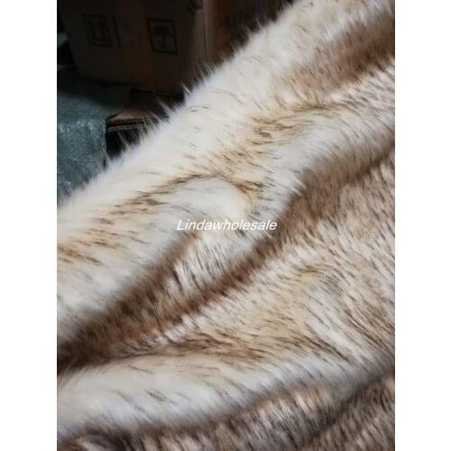 High-grade light yellow thick imitation raccoon long plush fabric,felt cloth,faux fur fabric,160cm*45cm(half yard)/PCS