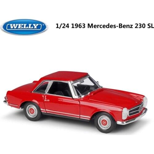 WELLY 1:24 Diecast Car Mercedes Benz 230 SL/Benz 220 Classic Model Car Alloy Metal Toy Car For Kids Crafts Decoration Collection