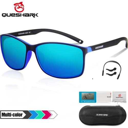 QUESHARK Ultralight 14.5g Polarized MTB Bicycle Sunglasses Cycling Eyewear TR90 Frame HD Men Women Hiking Running Sport Glasses