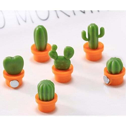 ZOUCOU 6 Pieces Lovely Desert Fridge Magnets Cute Succulent Plant Magnet Button Cactus Refrigerator Message Sticker Magn