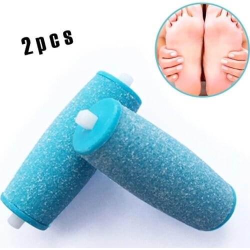 2Pcs Blue Replacement Roller Heads For Velvet Smooth Electric Foot File Express Foot Care Tool For Pedi Skin Remover