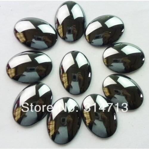 20Pcs Beautiful Hematite Oval CAB CABOCHON 20x15x4mm D0057148