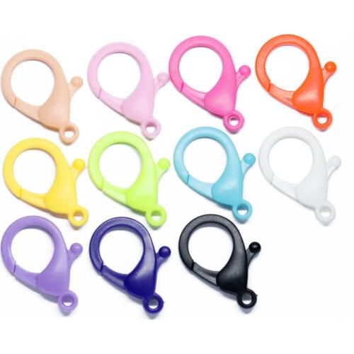 20 pcs/lot 35*22mm Acrylic Lobster Clasps Hooks Key Chain Connecting Buckle DIY Charms Pendant Keychain Jewelry Accessories