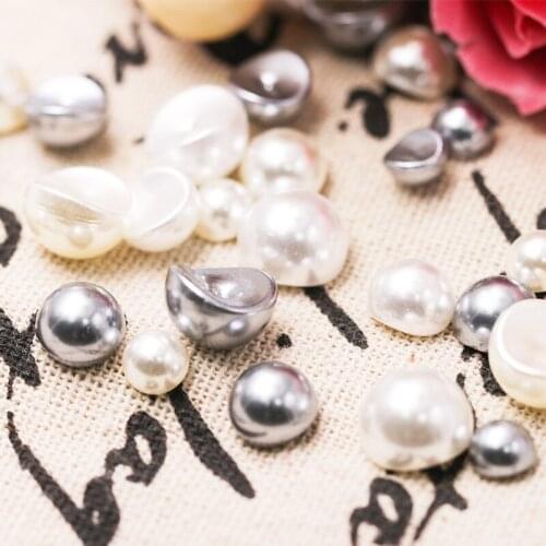 20Pcs/Pack White/Gray/Ivory Pearls Bead 3D Natural Shaped Pearls Matte Shell Pearl 6,8,10mm Nail Decoration Accessories Pearl D2