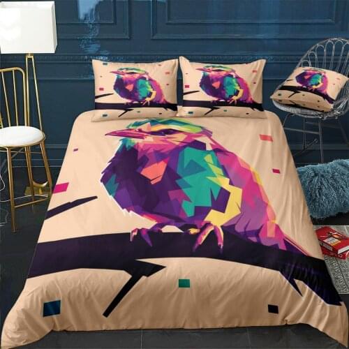 BIRD POP ART Quilt Cover Pillowcase 3Piece Comforter Bedding Set With Pillow Case Single Double Duvet Cover Home Decora