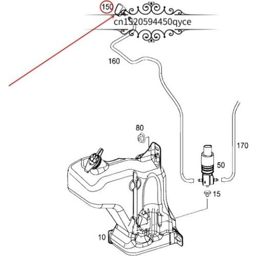 Car Glass spout Water spray gun Suitable for 451mer c ed es-be nzsm ar t300 301 330 332 390 380 Front wiper nozzle