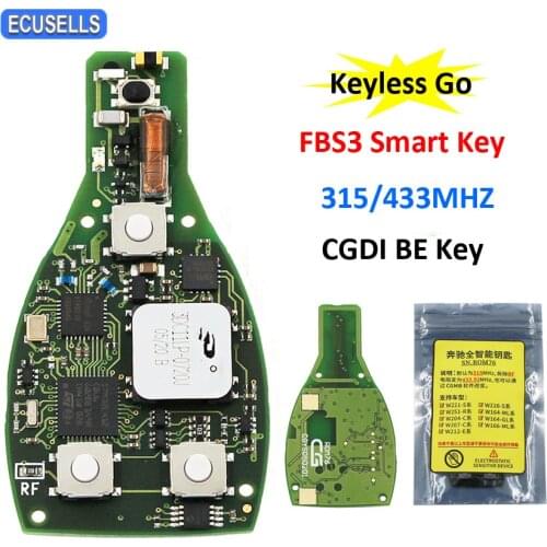 CGDI One Start Keyless Go 315Mhz / 433Mhz MB FBS3 Smart Key For Mercedes Benz W204 W207 W212 W164 W166 W216 W221 W251