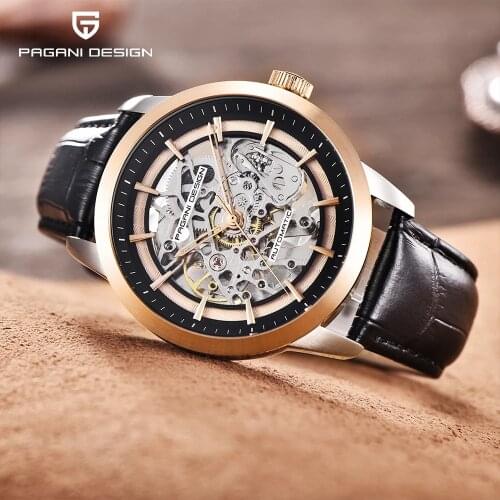 Pagani Design Men Leather Watch Mens Automatic Mechanical Watch Mens Waterproof Clock Casual Sports Watches Relogio Masculino
