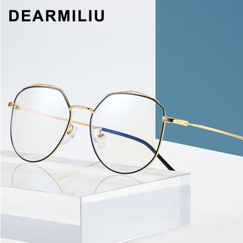 DEARMILIU Rose Gold Frame Anti Blue Light Blocking Glasses led Computer Reading Radiation-resistant Glasses Gaming Eyewear