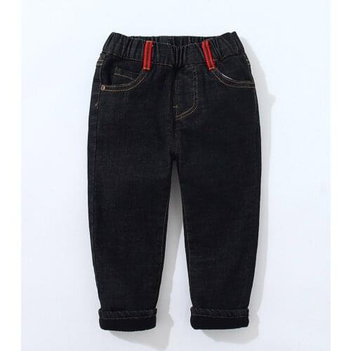 Fleece Warm Winter Boys Girls Denim Pants Thermal Fall Elastic Waist Jeans Trousers Childrens Clothes