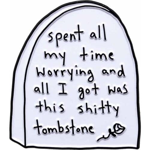 Tombstone Enamel Pin