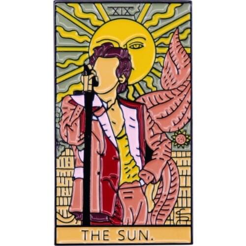 HS as The Sun '' Art Print Brooch Mystery Tarot Divination Aesthetics Pin Embrace the Golden Greeting from HStyles