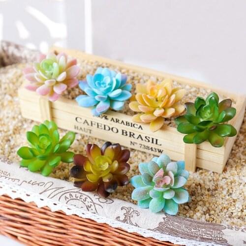 Spring Fall Green Purple Pink White Artificial Succulents Plants Home Garden Living Room Balcony Decoration Fake Plants Bonsai