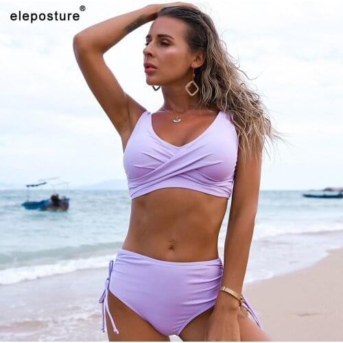 High Waist Bikini Set 2021 New Sexy Cross Swimwear Women Push Up Swimsuit Female Two Pieces Bikini Bather Bathing Suit Beachwear