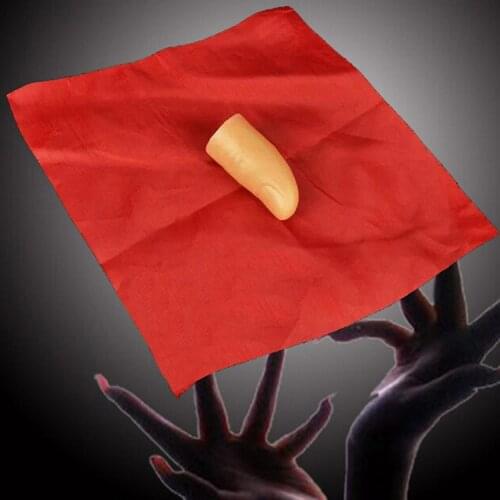 1Pc Red Scarf Fake Finger Disappearing Prop Halloween Party Show Prop Joking Funny Toys For Adult/Kids