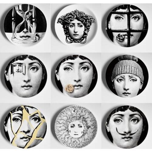 Creative Plates Italy Milan Pattern Ceramics Wall Hanging Living Room Decorative Background Plate Nordic Style