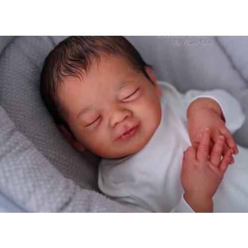 NPK 18inch Reborn Vito Doll Kit Sleeping Baby Lifelike Soft Touch Unfinished Doll Parts