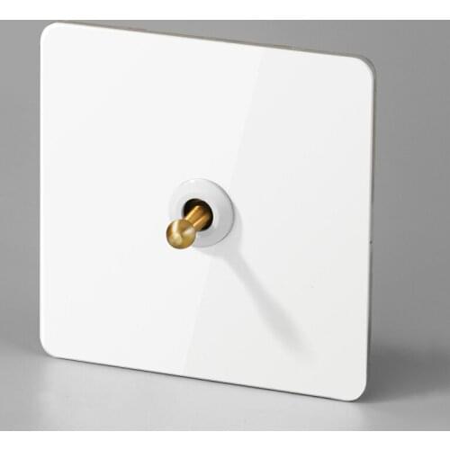 Brass wall switch Vintage retro toggle switch ultrathin 220V 1gang-4gang 2way 10A wallpad switch for livingroom brass lever