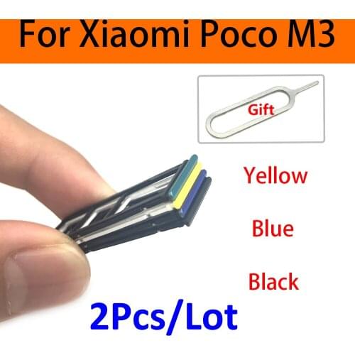 2Pcs/Lot, For Xiaomi Poco M3 SIM Card Slot SD Card Tray Holder Adapter