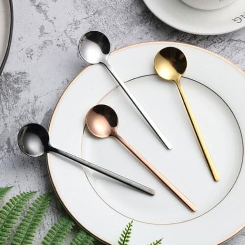 Delicate Stainless Steel Titanium Colorful Plated Spoon Multicolor Soup Spoons Stainless Steel Coffee Spoon LX1318