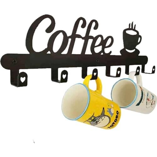 Multifunction Coffee Cup Storage Holder Matel Hook Cupboard Mug Holder Shelf Hooks Rack Hanger For Kitchen Bathroom Accessories