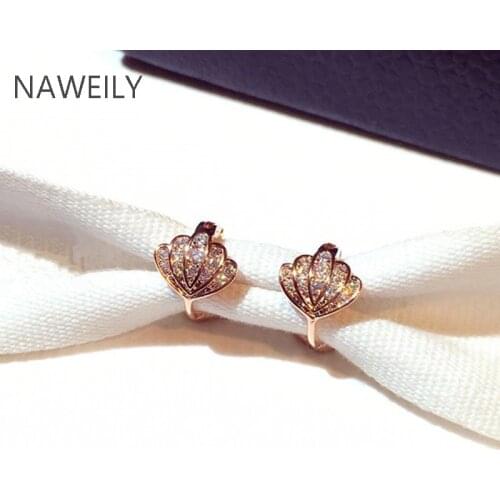 Fashion Rhinestone Shell Shape Earrings For Women Rhinestone Earring 2020 New Trendy Female Jewelry Gifts