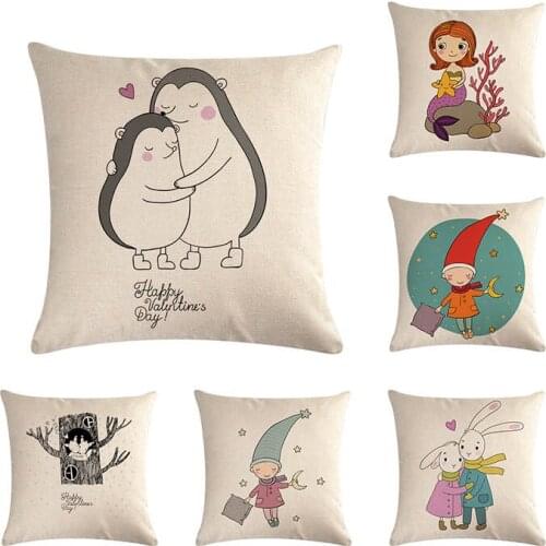 Fashion Cotton Linen Sofa Home Decor For Animal Valentines Day Hot Sale As Gift Throw Pillow Covers Linen Customized ZY1207