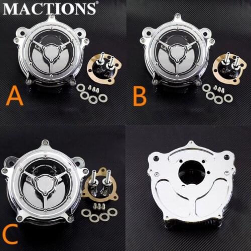 Motorcycle Rough Crafts Air Cleaner Intake Filter Syetem For Harley XL 883 91-17 Dyna Softail 93-17 Touring Road Glide 08-16