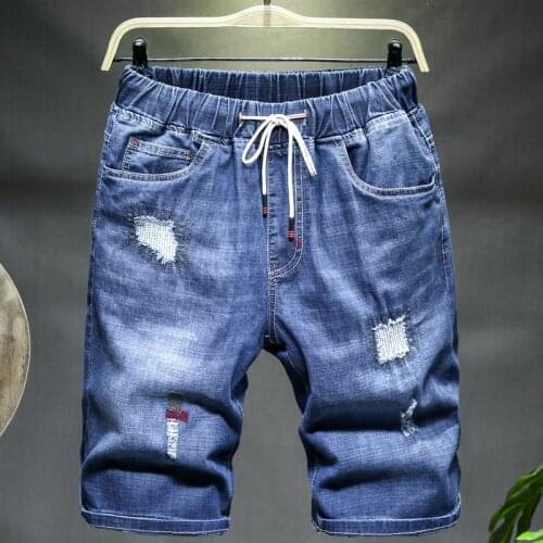 Men Shorts Denim High Waist Summer Short Jeans Loose Masculino Mens Homme Oversized Big Plus Size 54 56 10XL Bermuda Jeans 160KG