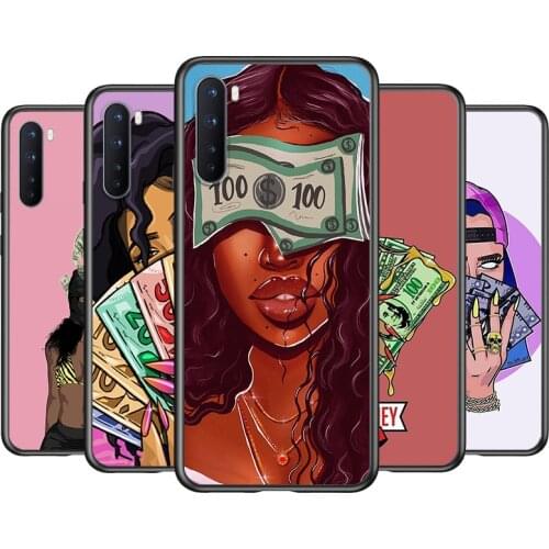 Soft TPU Afro Girls Black Women Art Silicone Cover For OnePlus Nord CE 2 N100 N10 9 9R 8T 8 7T 7 6T 6 5T Pro Black Phone Case