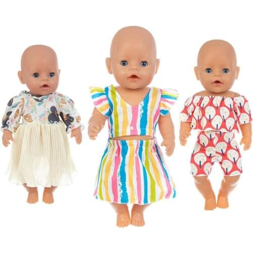 New 6 styles dress Fit For 43cm Baby Re-born Doll 17 Inch Doll Clothes, Doll accessories