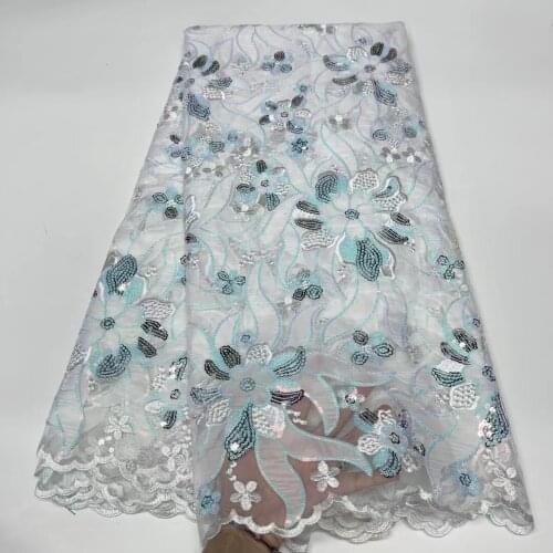 New African Lace Fabric 2021 High Quality Laser Cutting Lace Nigerian Sequins Lace Fabrics For Wedding Velvet French Tulle Laces