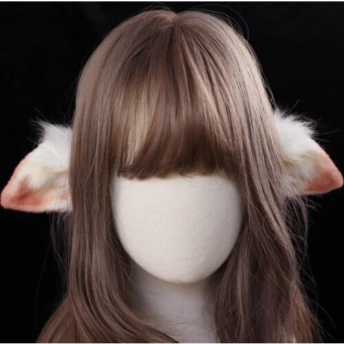 New Original Hand Made Work White Black Sheep Ears Hairhoop Headwear For Cosplay Costume Custom Made