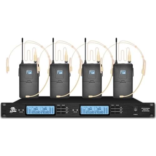 Professional UHF wireless microphone system headset microphone for church school stage performance wireless microphone