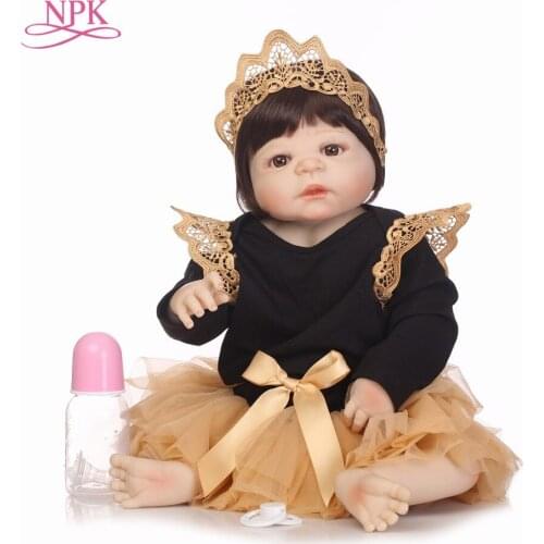 NPK 55CM Real Full Body Silicone Girl Reborn Baby Doll Toy Babies Princess Dolls Bebes Reborn Bonecas Brinquedos