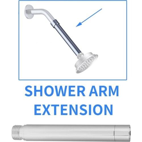 Home Stainless Steel Shower Head Extension Head Extension Angled Shower Arm Extra Hose Pipe Bathroom Shower Bathroom Accessories